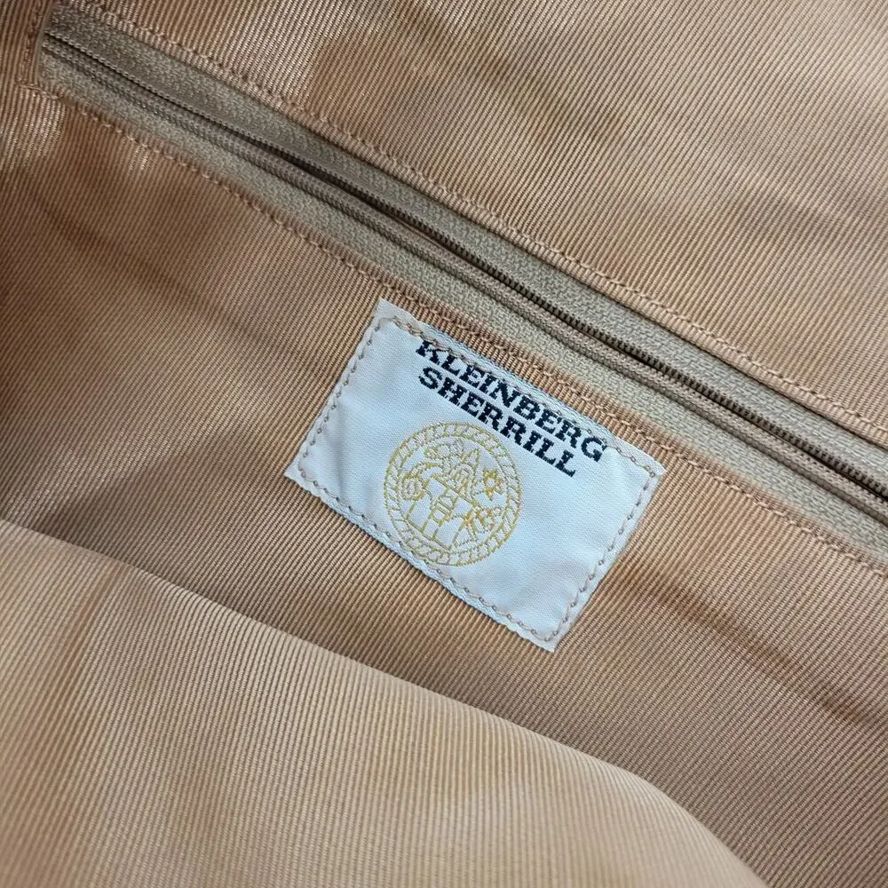 Vintage Kleinberg Sherrill Shoulder Bag Orange Oversized Crossbody Canvas Curved